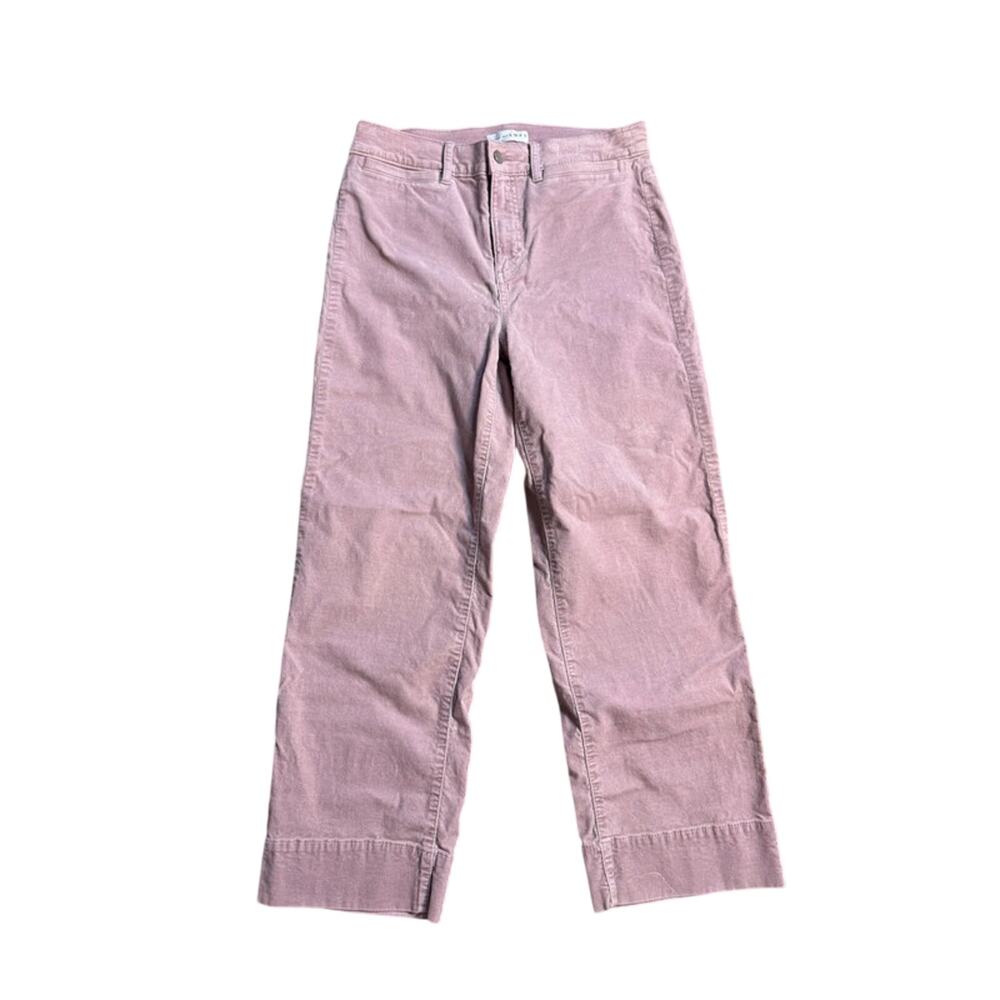 LOFT lavender lilac high-waisted wide leg crop velvet pants size 29/8